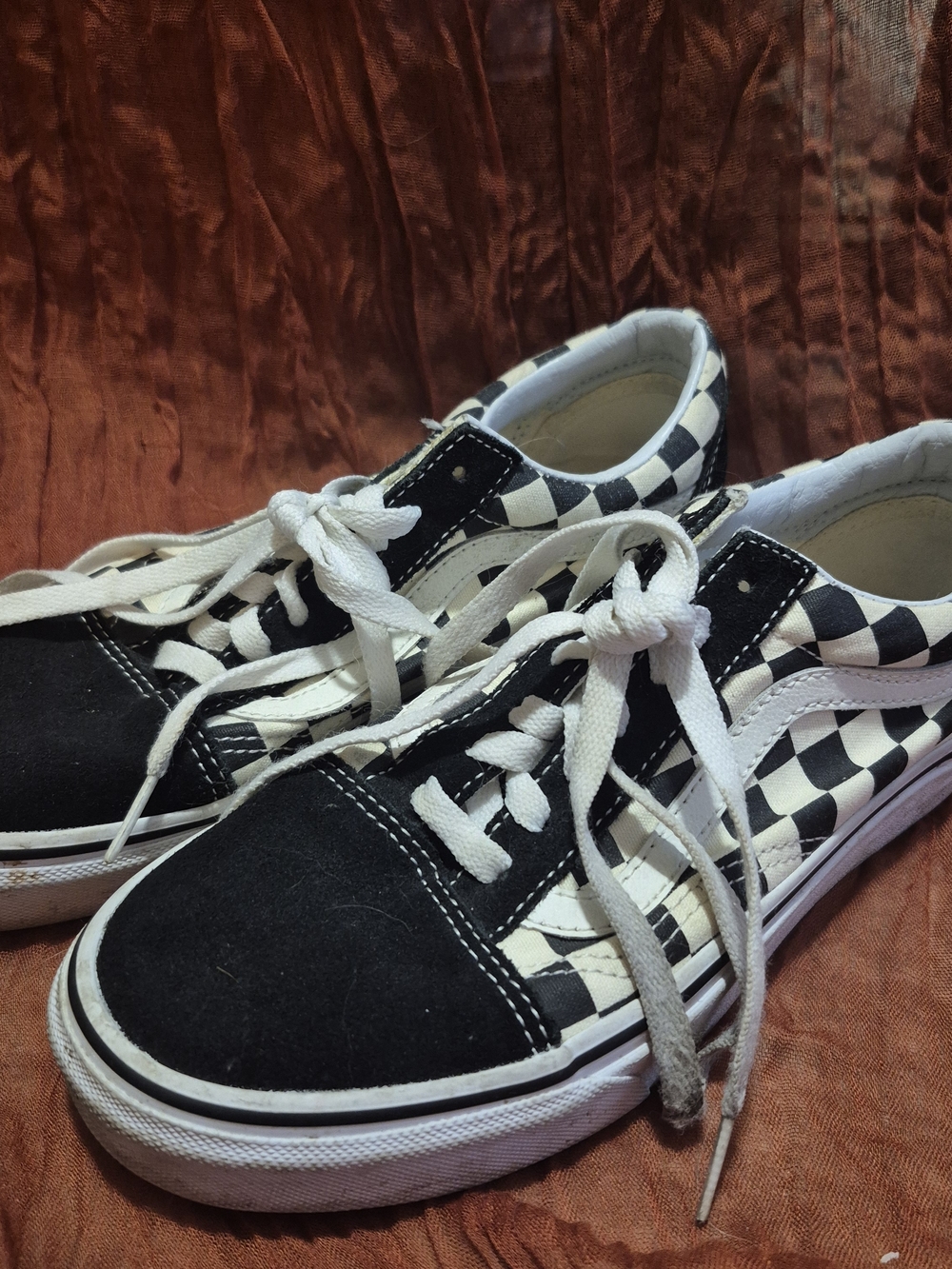 Vans Black and White Checkerboard Low Top Sneakers